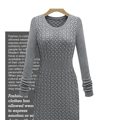Women Knitted Sweater Pullovers Dress Flower Knitted Sweater Dress