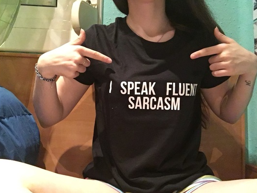 I SPEAK FLUENT SARCASM Women Summer Top Letters Print T Shirt Sexy Slim Funny Top Tee