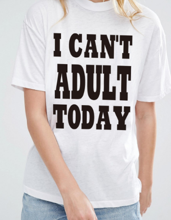 Summer Fashion Women Tops I Can't Adult Today Letter Print Unisex Grey Super Soft T Shirt Top