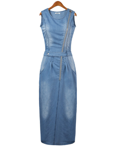 Women Fashion Denim Sleeveless Jean Dress-40%Off