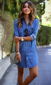 Button Sexy Casual Jeans Dress