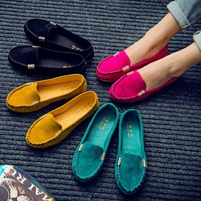 New Women's Ballet Flats Shoes Fashion Cute Slip On Low Heel Ladies Boat Shoes