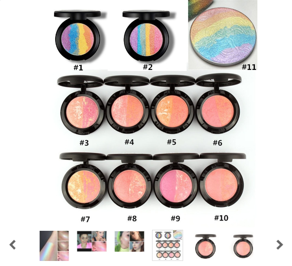 Magic Rainbow Highlighter Makeup 6 Colors Irregular Palette Bitter Lace Beauty Blush Highlighter Powder