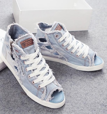 Women's Fashion High-top Cowboy Canvas Shoes