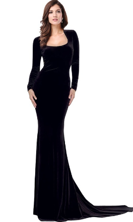 Women Black Elegant Long Maxi Dress Sexy Lace Backless Long Sleeve Party Evening Mermaid Dresses