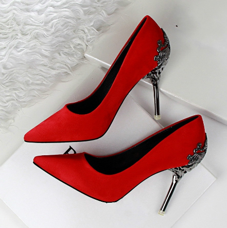 Fashion Sexy High Heels Shoes with Metal Wedding Shoes
