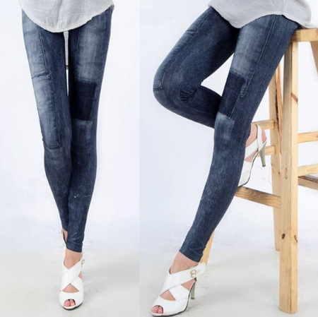 Women's Skinny Denim Stretch Leggings Tights Trousers Jeans Pants Leggings