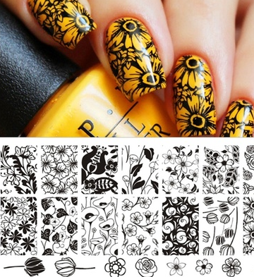 Tulip Pattern Nail Art Stamp Template Rose Image Plate BORN PRETTY 12.5x 6.5cm
