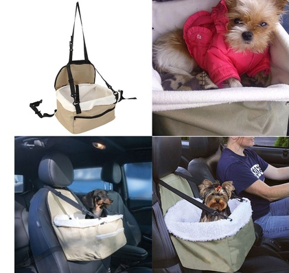 Soft Pet Dog Puppy Cat Kitty Car Seat Booster Seat Carrier Car Leash Bag