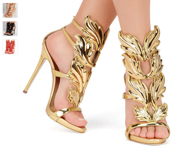 Women Open Toe Ankle Strap Gladiator Leaf Sandals