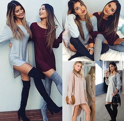 Ladies Fashion Casual Loose Irregular Shirt Dress