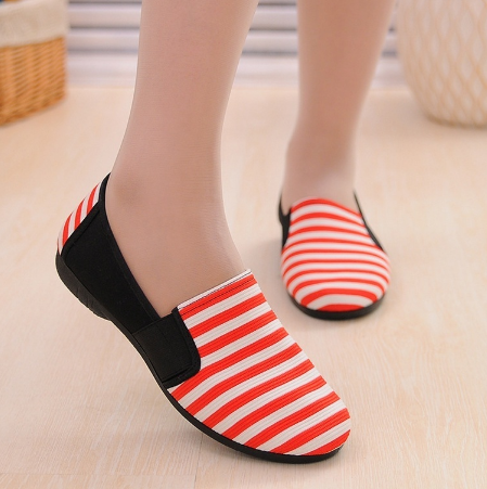 Women's Fashion Casual Striped Canvas Shoes Loafers