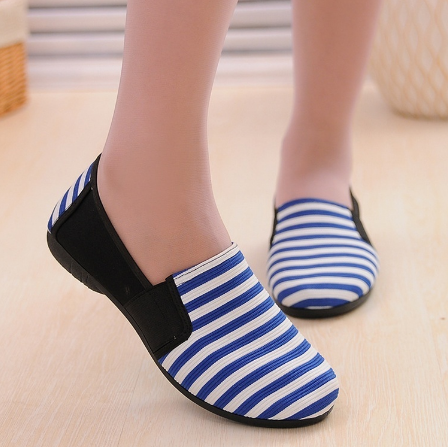 Women's Fashion Casual Striped Canvas Shoes Loafers