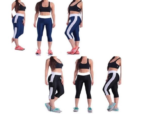 Women Elastic Yoga Tights Running Cropped Workout Leggings Fitness GYM Pants