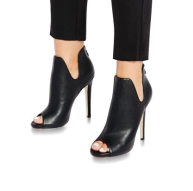 Gladiator V Mouth Women Pumps Zipper Fashion Black Sexy  Peep Toe Cover Heel Pumps