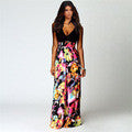 Novel design Women Sexy Deep V-Neck Floral Boho Long Maxi Evening Party Beach Dress