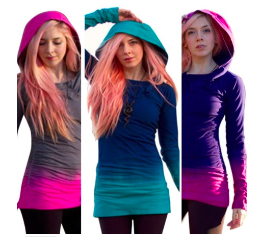Lady's Pullover Hoodie Sweatshirt Long Sleeve Hooded Jumper Tunic Sweater Tops
