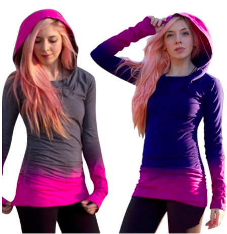 Lady's Pullover Hoodie Sweatshirt Long Sleeve Hooded Jumper Tunic Sweater Tops