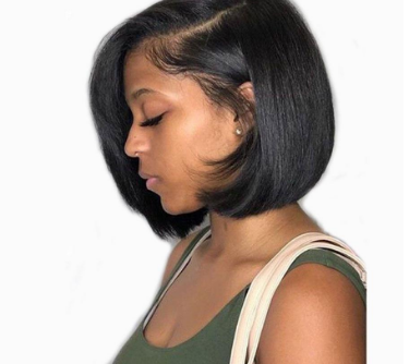 Short Bob Straight Human Remy Hair Lace Front Wig