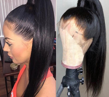 Straight Glueless Lace Front Brazilian Lace Frontal Pre Plucked Wig