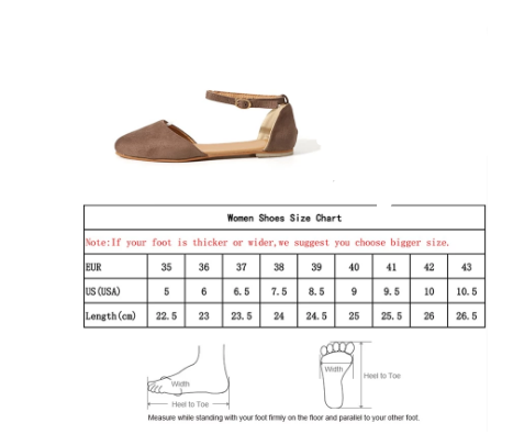 Women Pointed Toe Flock Buckle Strap Comfortable Ladies Flat Shoes