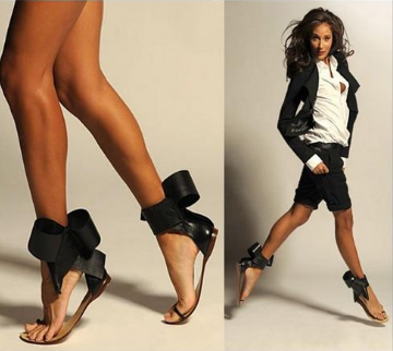 Women Fashion Retro Bowtie Flat Sandals