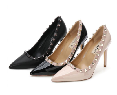 Women Rivet High Heel Stiletto Pump Shoes