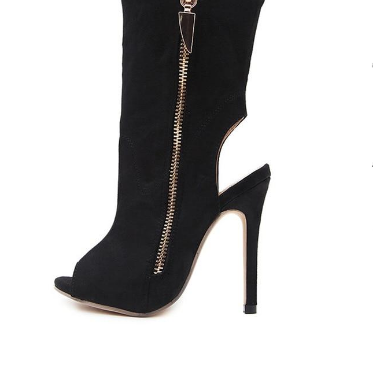 Women Sexy Ankle Boots Lapel Front Open Stilettos Pumps Peep Toe Woman Ankle Boots Gladiator Sandals