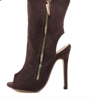 Women Sexy Ankle Boots Lapel Front Open Stilettos Pumps Peep Toe Woman Ankle Boots Gladiator Sandals