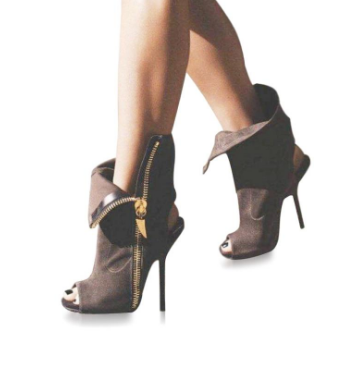 Women Sexy Ankle Boots Lapel Front Open Stilettos Pumps Peep Toe Woman Ankle Boots Gladiator Sandals