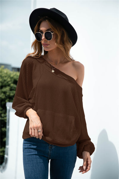 Raglan Sleeve Kangaroo Pocket Top