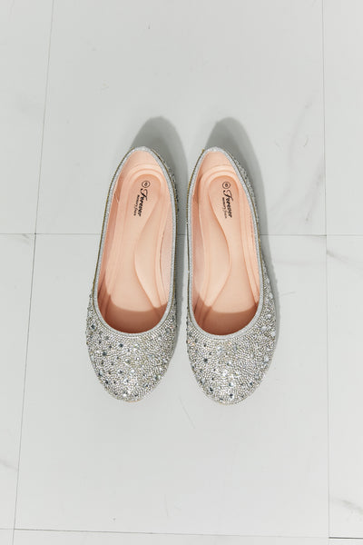 Forever Link Sparkle In Your Step Rhinestone Ballet Flat in Silver