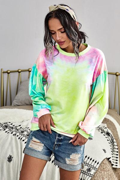 Multicolor Tie-Dye Pullover Sweatshirt