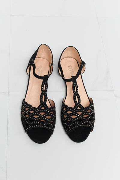 Forever Link Rhinestone Cutout Peep Toe Sandals