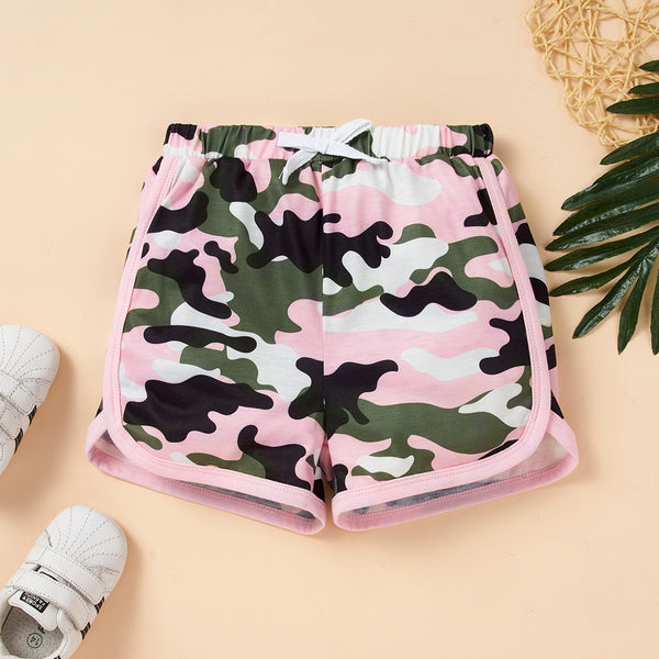 Kids HELLO GIRL Printed Raglan Sleeve Tee and Shorts Set