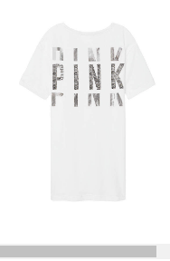 PINK Bling Campus Strappy Choker Tee