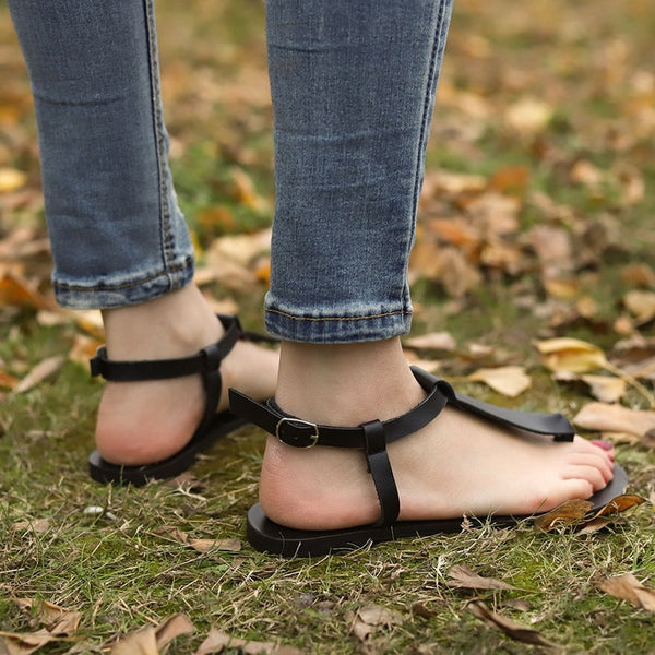 Women T Strap Vintage Casual Thong Sandals
