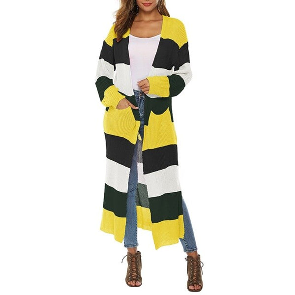 Women Autumn Split Slim Cardigan Long Sleeve Loose Cardigan Women Sweaters