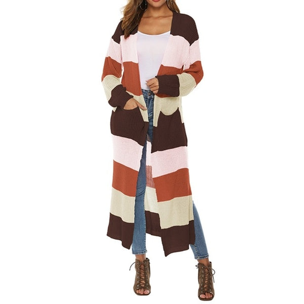 Women Autumn Split Slim Cardigan Long Sleeve Loose Cardigan Women Sweaters