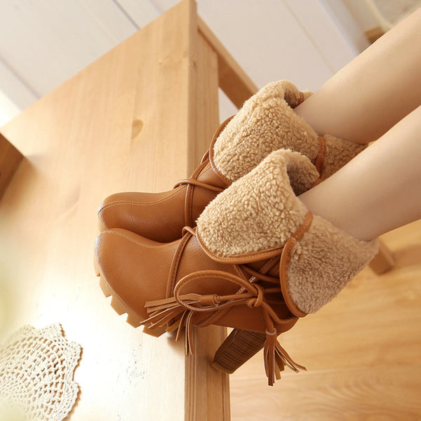 Inside Out Fringe Womens Boots