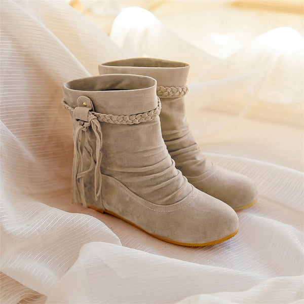 New Women Winter Tassel Ankle Boots