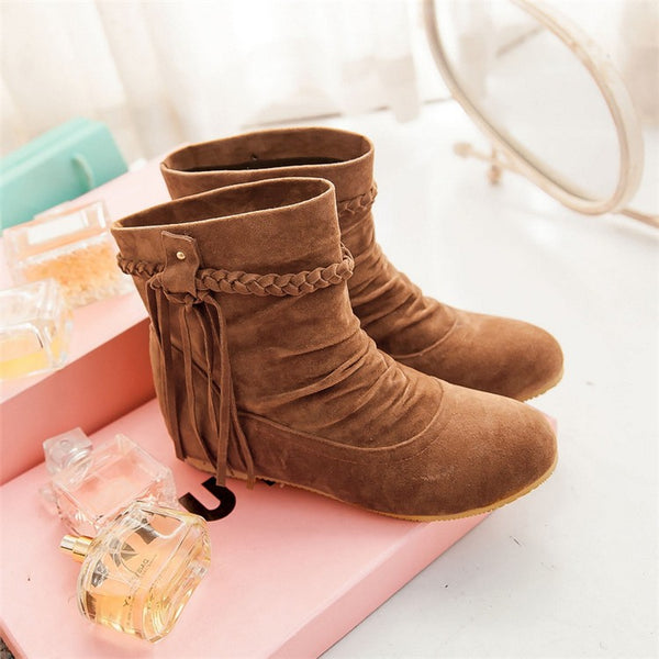 New Women Winter Tassel Ankle Boots