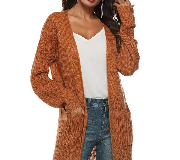 Women Autumn Split Slim Cardigan Long Sleeve Loose Cardigan Women Sweaters