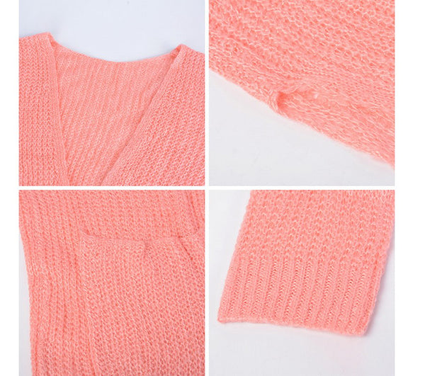 Women Autumn Split Slim Cardigan Long Sleeve Loose Cardigan Women Sweaters