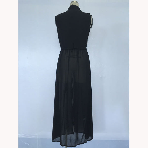 Fashion Sleeveless Casual Trench Chiffon Robe Duster