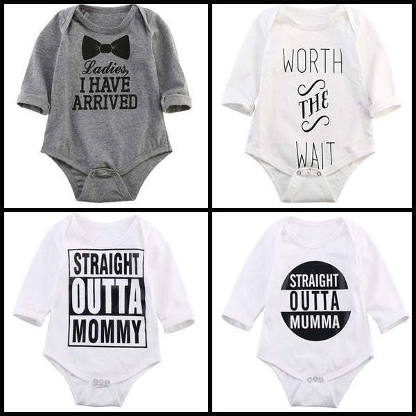 Baby Rompers Toddler Kids Baby Jumpsuit Playsuit Letter Printing Outfits Clothes