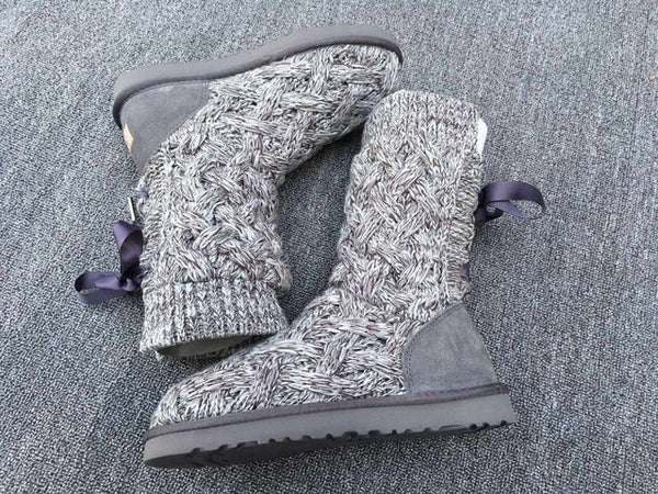 Women's Knitted Wool High Flat Boots