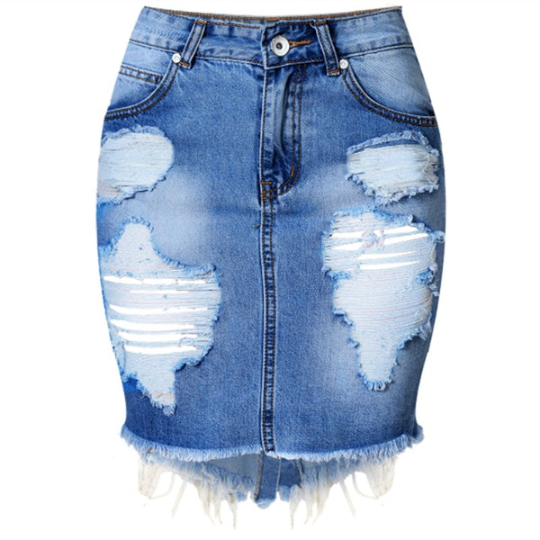 Casual Mini Denim Split High Waist Short Jean Sexy Pencil Skirt
