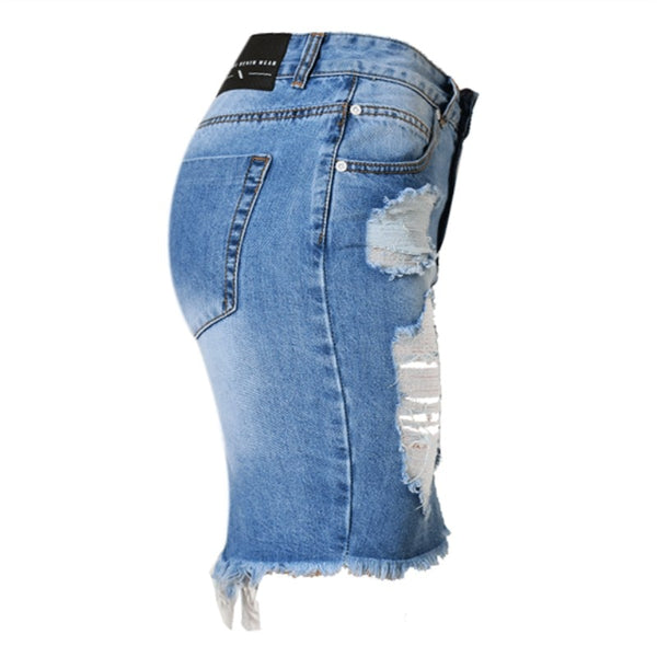 Casual Mini Denim Split High Waist Short Jean Sexy Pencil Skirt