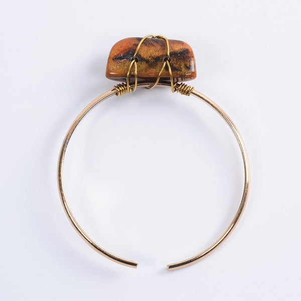 Women Bohemian Metal Hollow Stone Bracelets